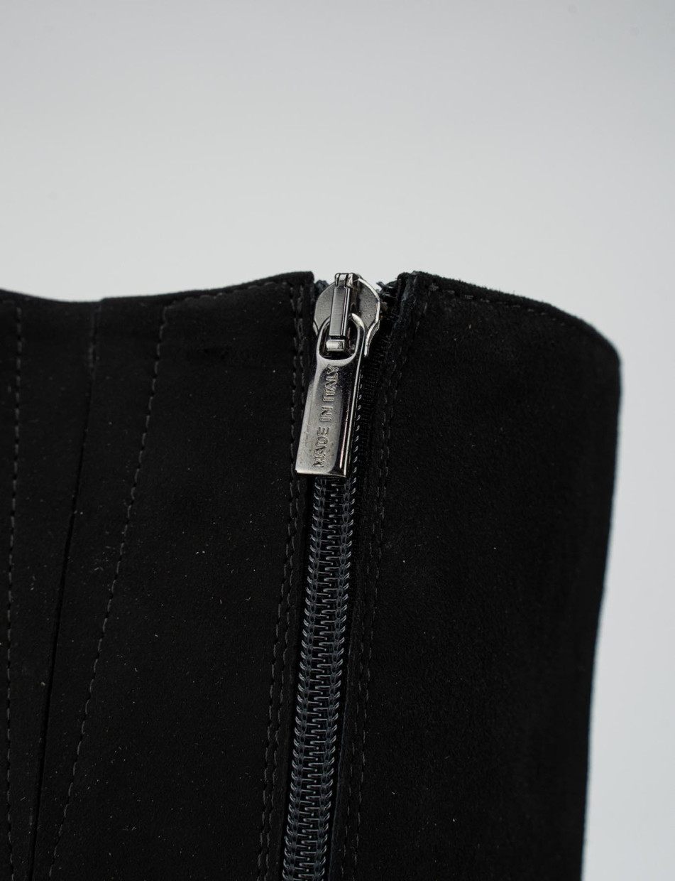 Botas de tacón alto tacón 5 cm negro ante