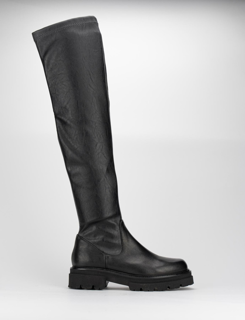 Outlet - mujer tacón 2 cm negro cuero