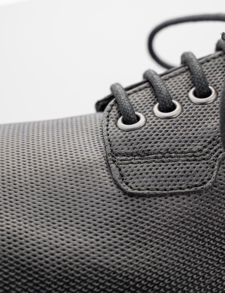 Zapatos de cordones tacón 1 cm negro cuero