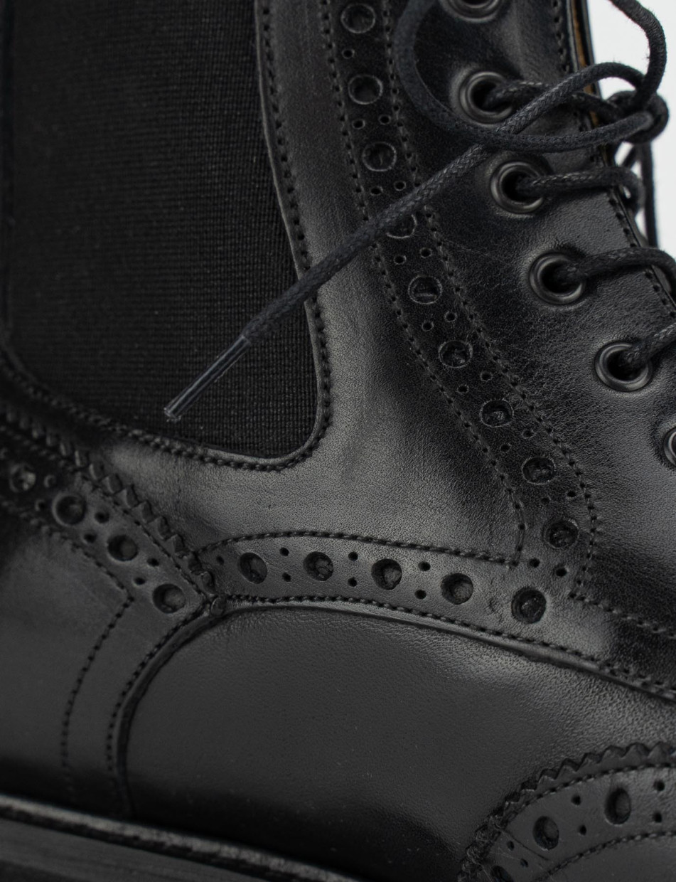 Botas militares negro cuero