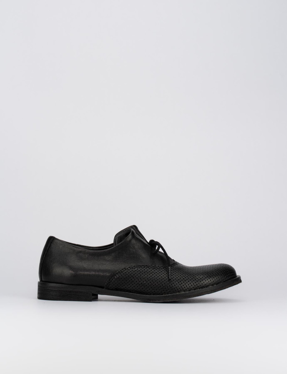 Zapatos de cordones negro cuero