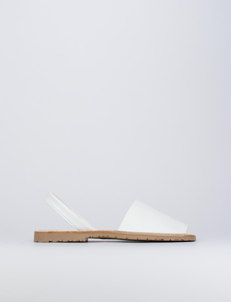 Alpargatas tacón 1 cm blanco cuero