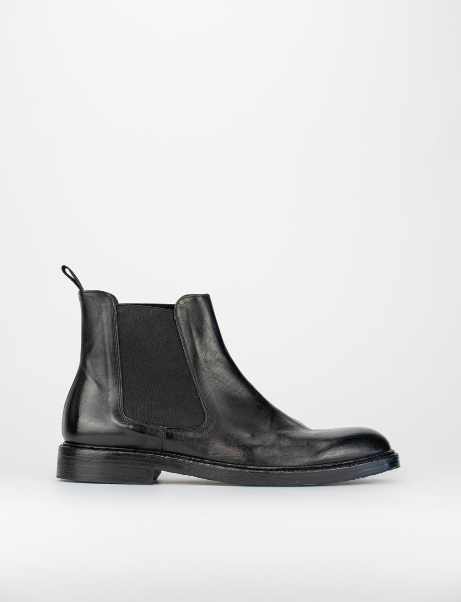 Botines tacón 2 cm negro cuero