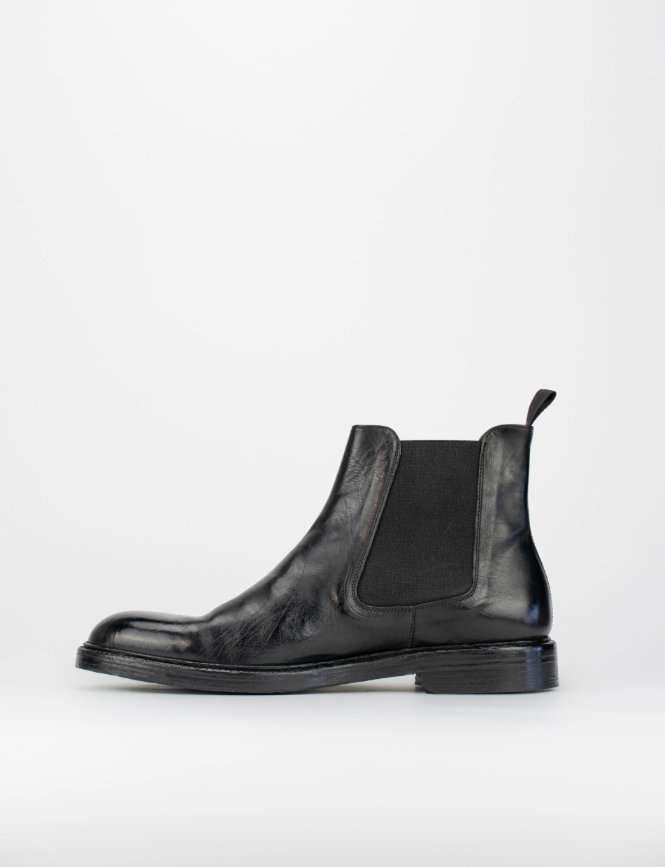 Botines tacón 2 cm negro cuero