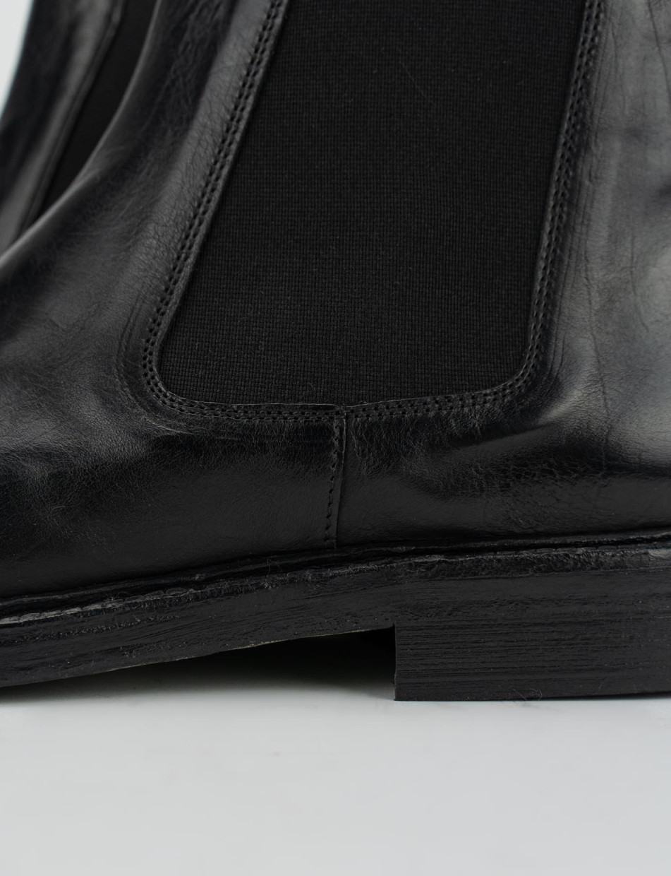Botines tacón 2 cm negro cuero