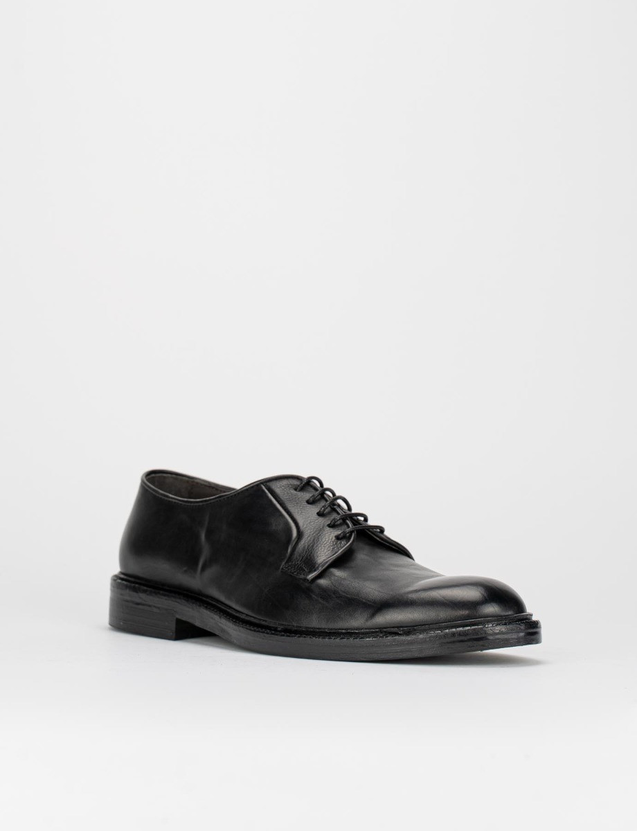Scarpa stringata tacco 2 cm nero