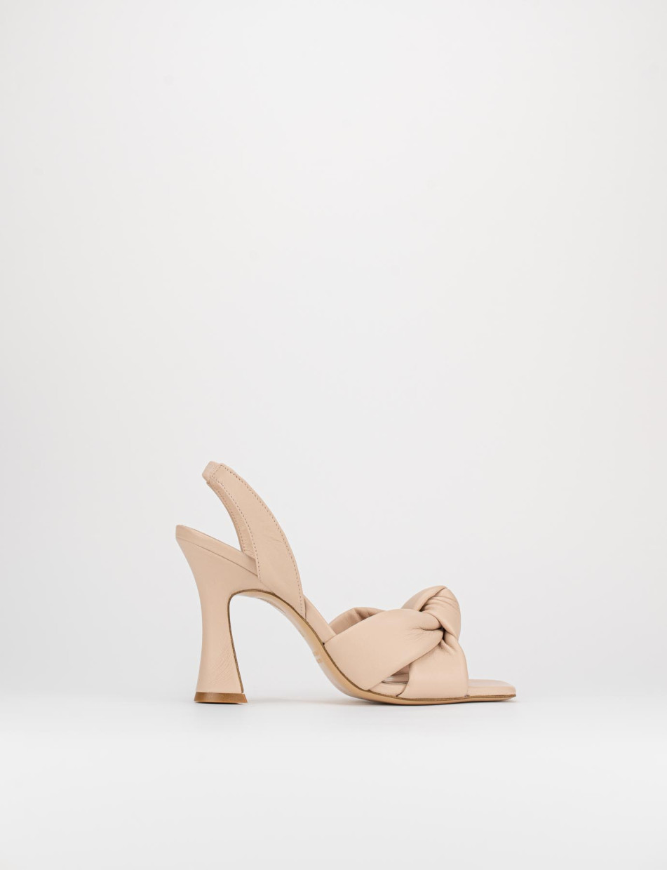 High heel sandals heel 9 cm pink leather