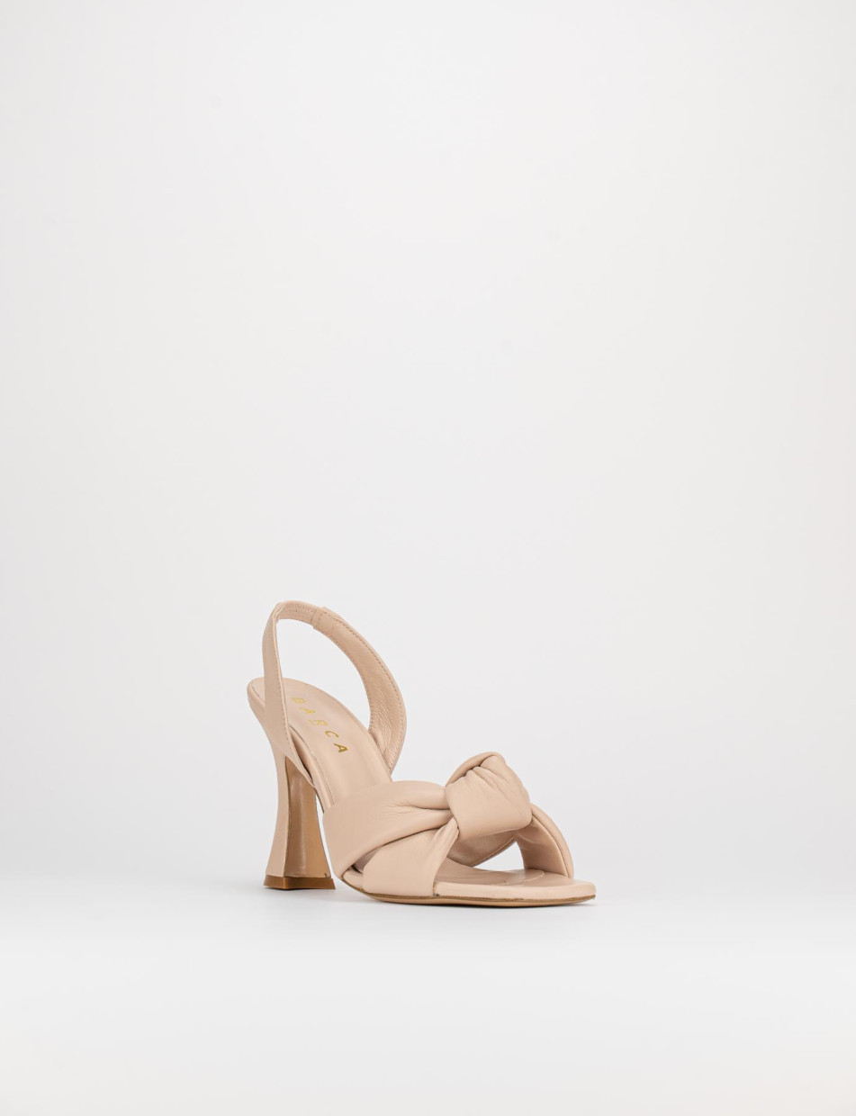 High heel sandals heel 9 cm pink leather