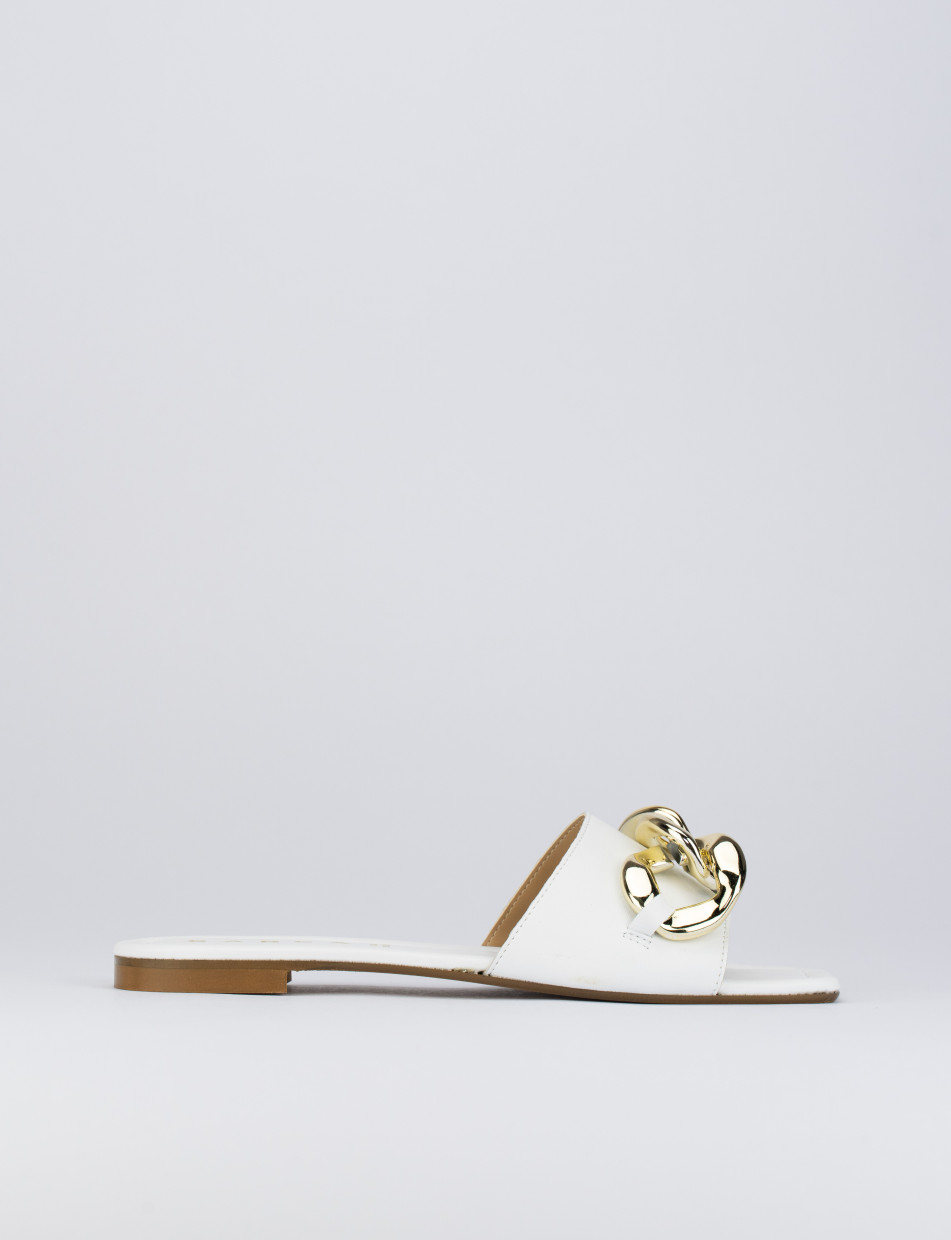 Mules tacón 1 cm negro cuero