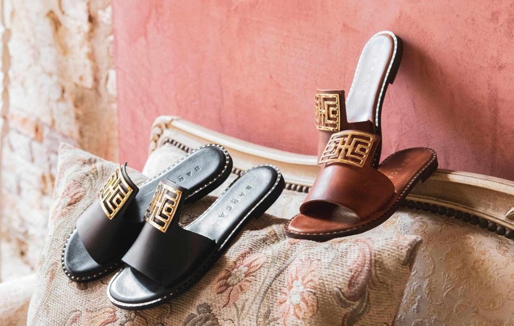 Mules tacón 1 cm negro cuero