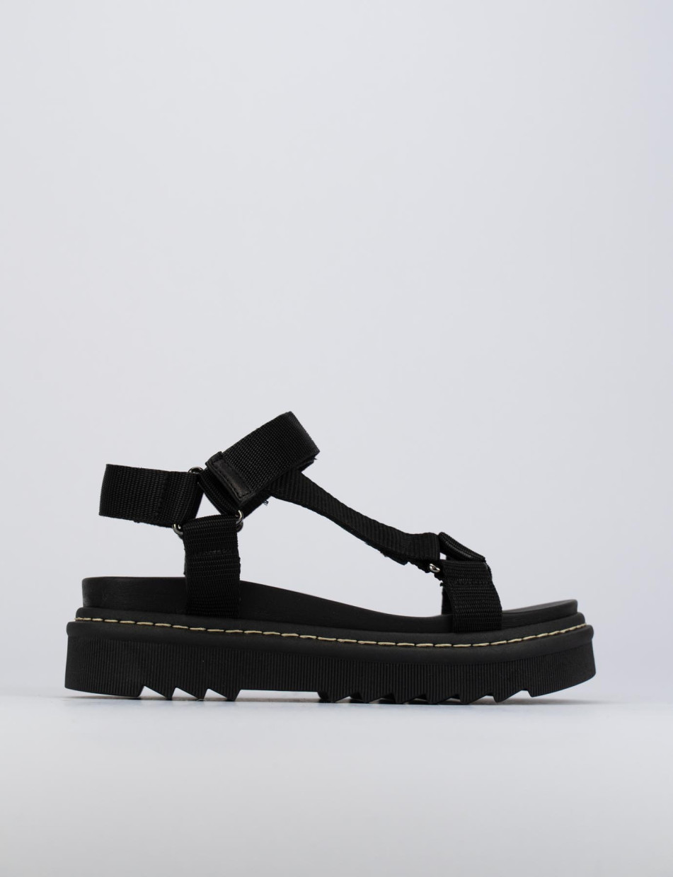Sandalias de tacón bajo tacón 1 cm negro cuero