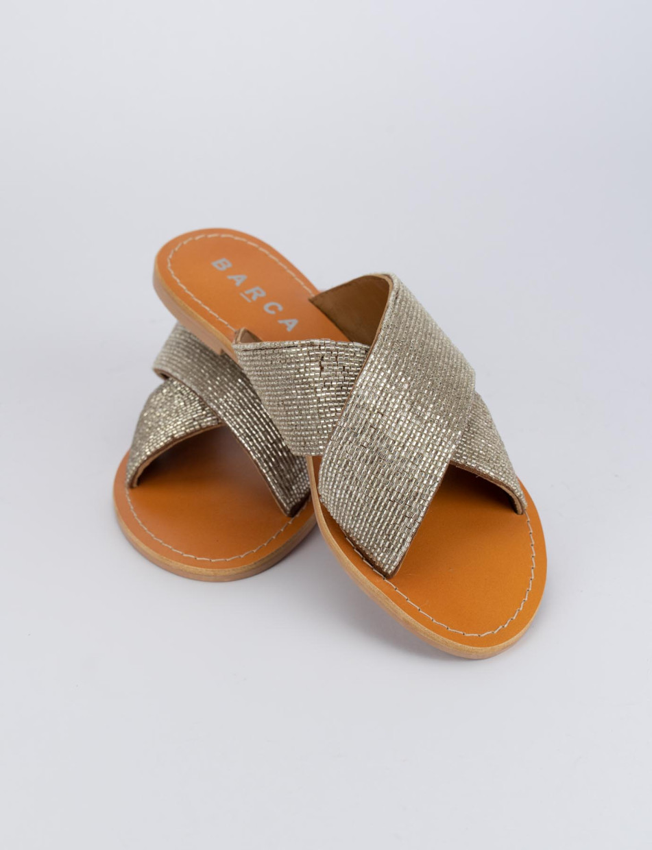 Mules tacón 1 cm plata cuero