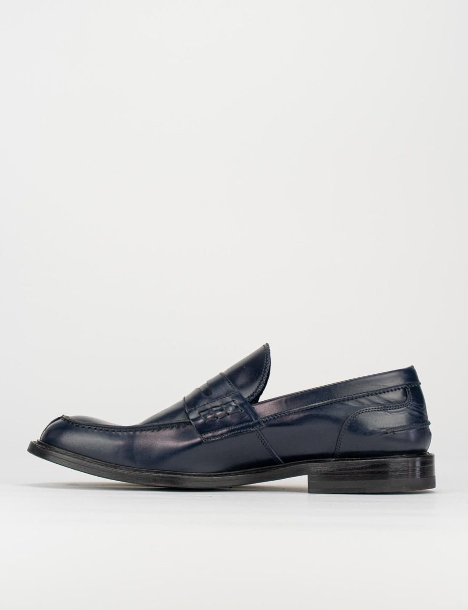 Mocasines azul cuero