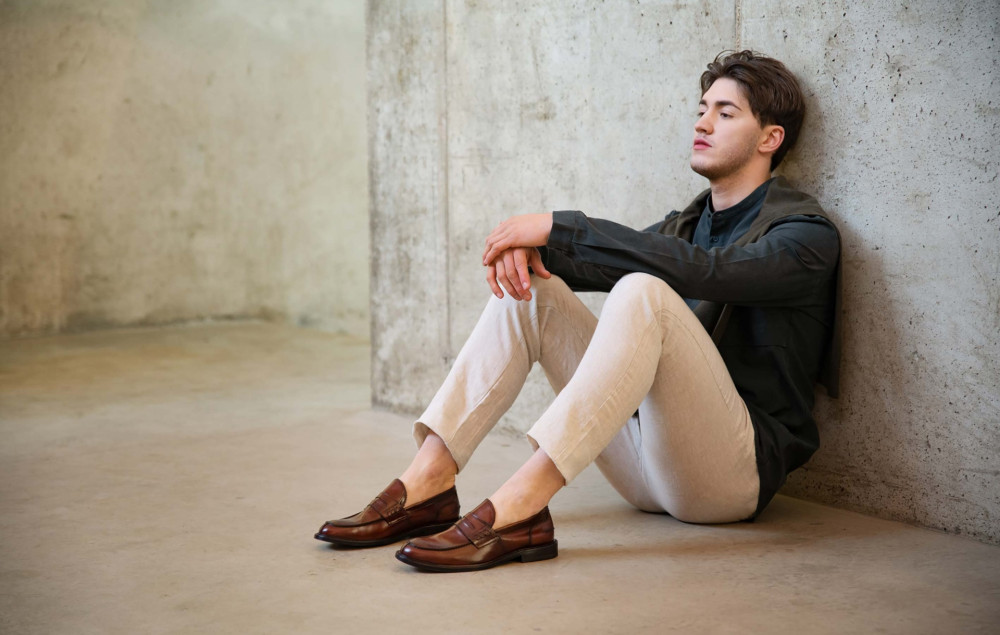 Mocasines marrón cuero