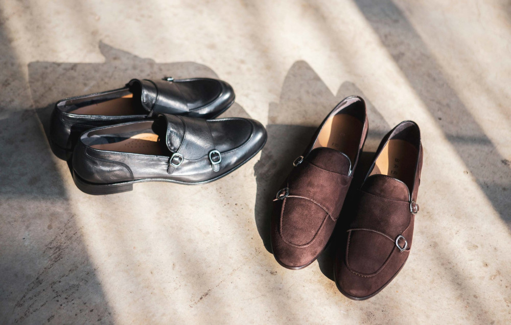 Mocasines tacón 1 cm negro cuero
