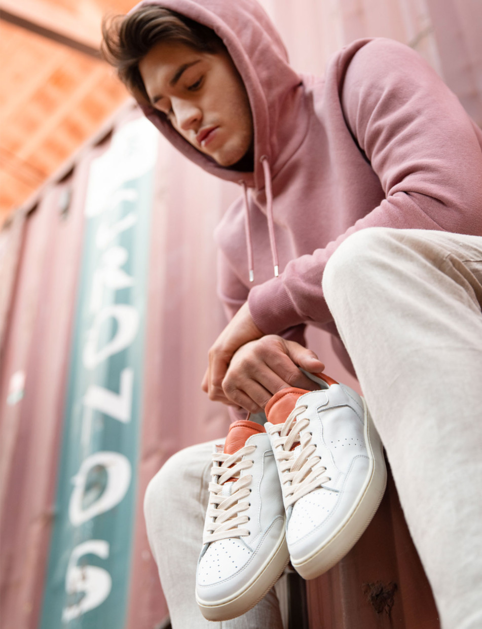Zapatillas deportivas naranja cuero