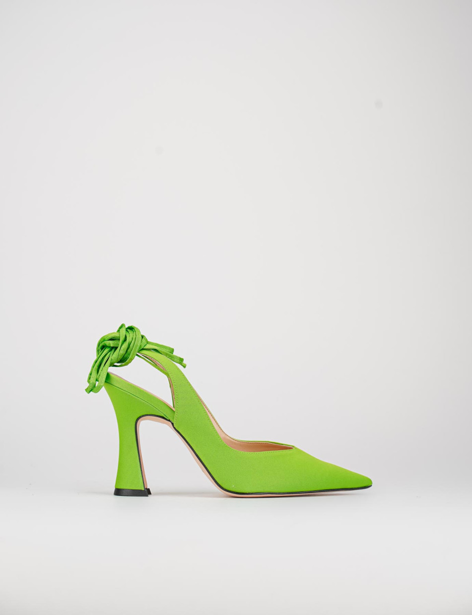 Pumps heel 9 cm green satin