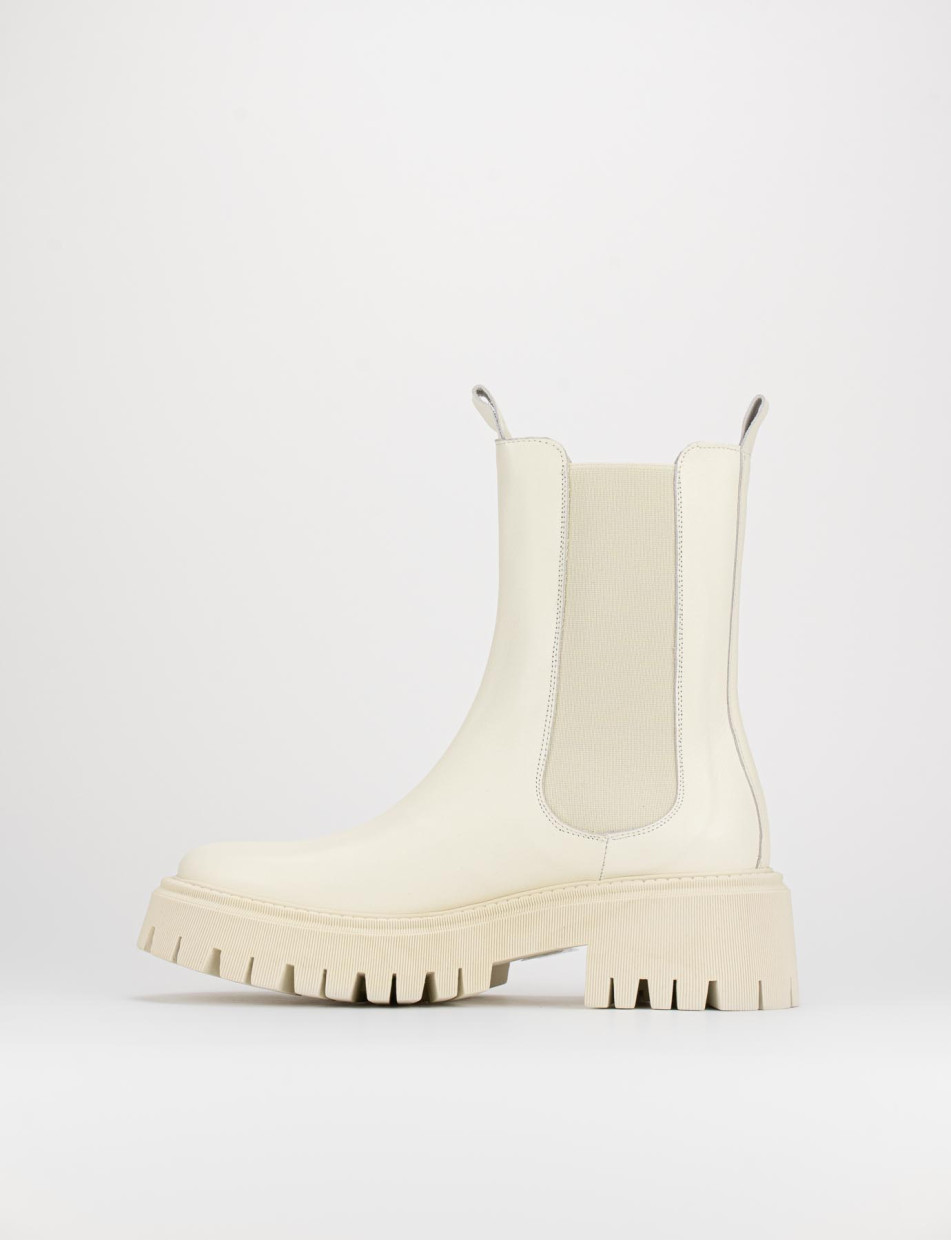 Outlet - mujer tacón 1 cm blanco cuero