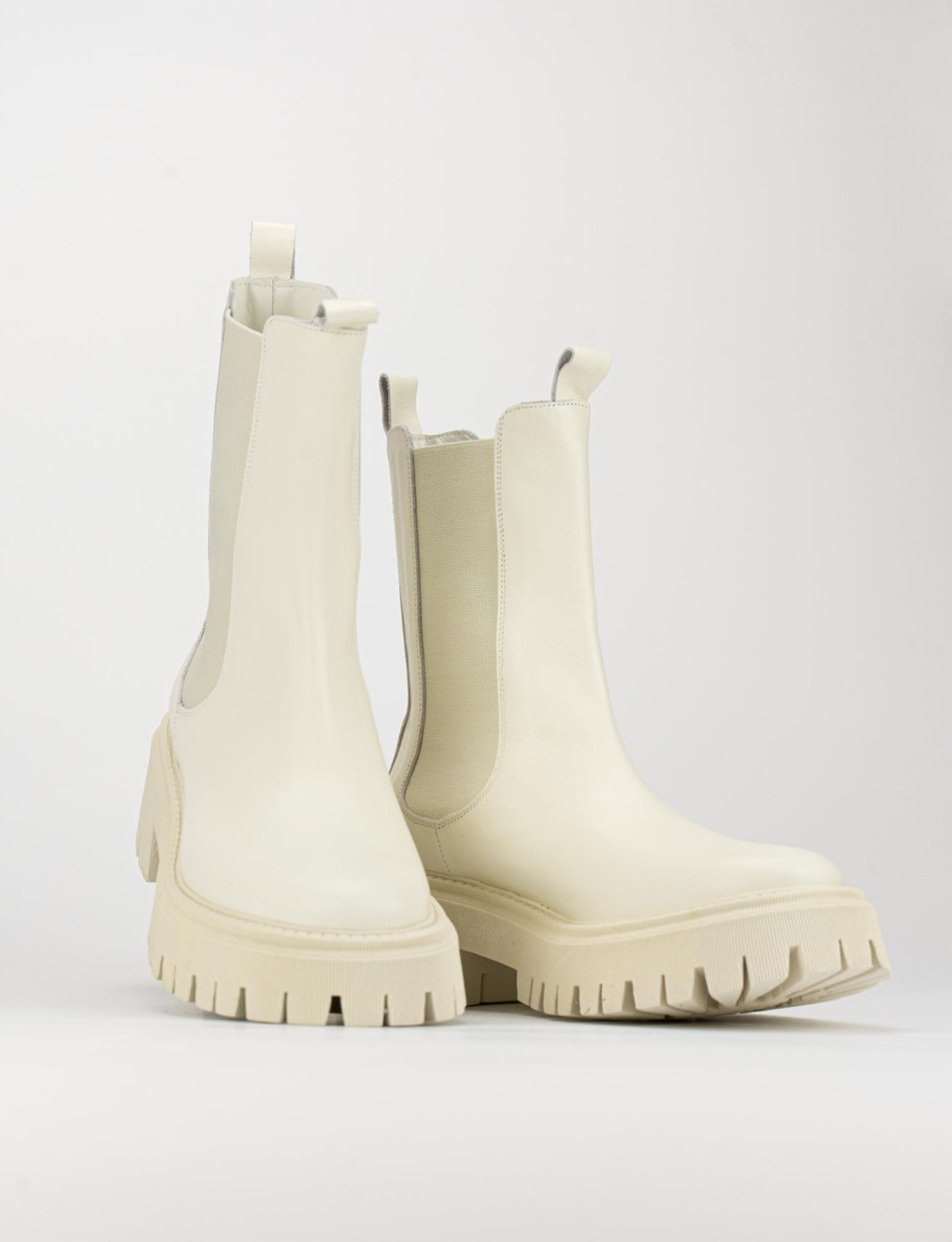 Outlet - mujer tacón 1 cm blanco cuero