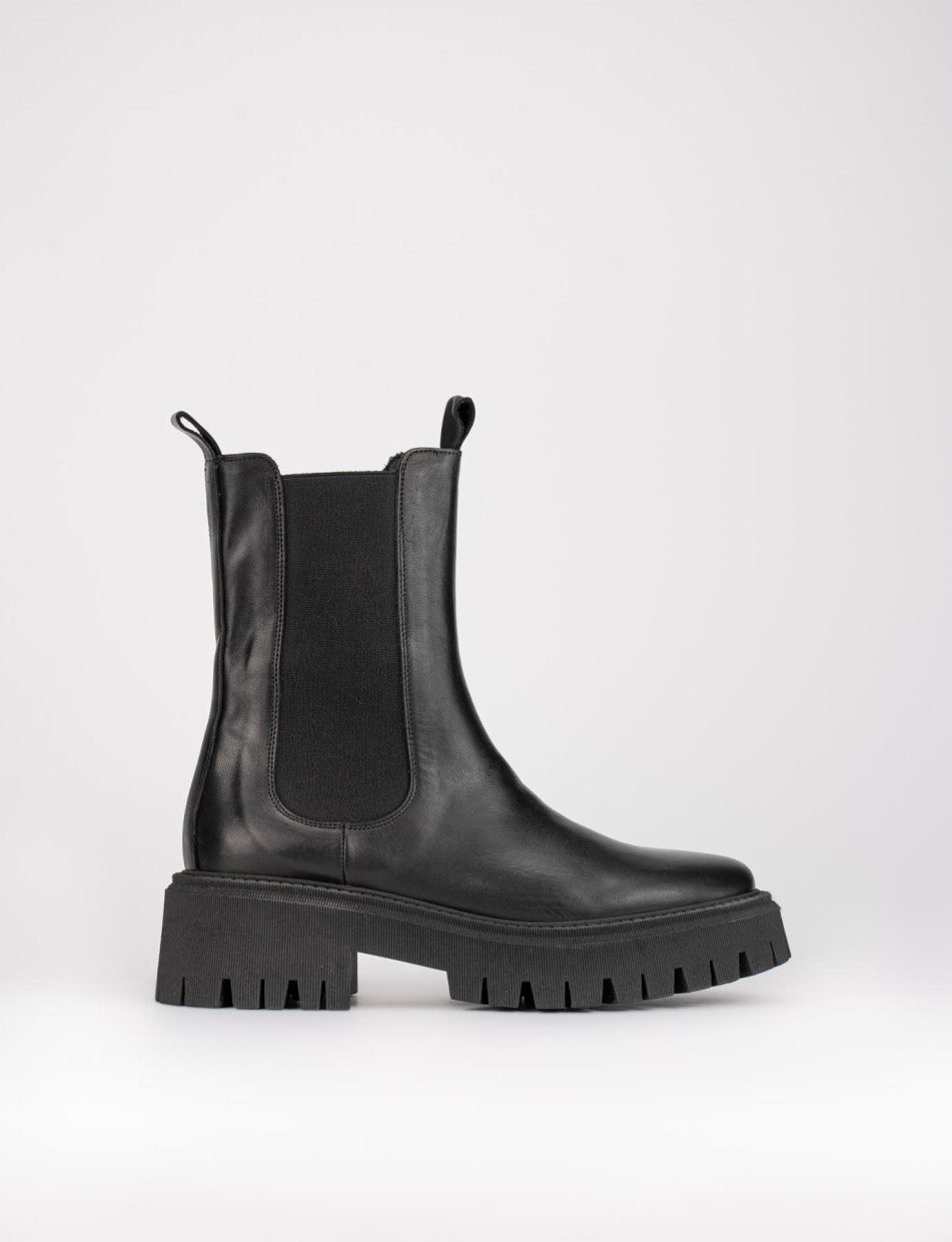 Outlet - mujer tacón 1 cm negro cuero