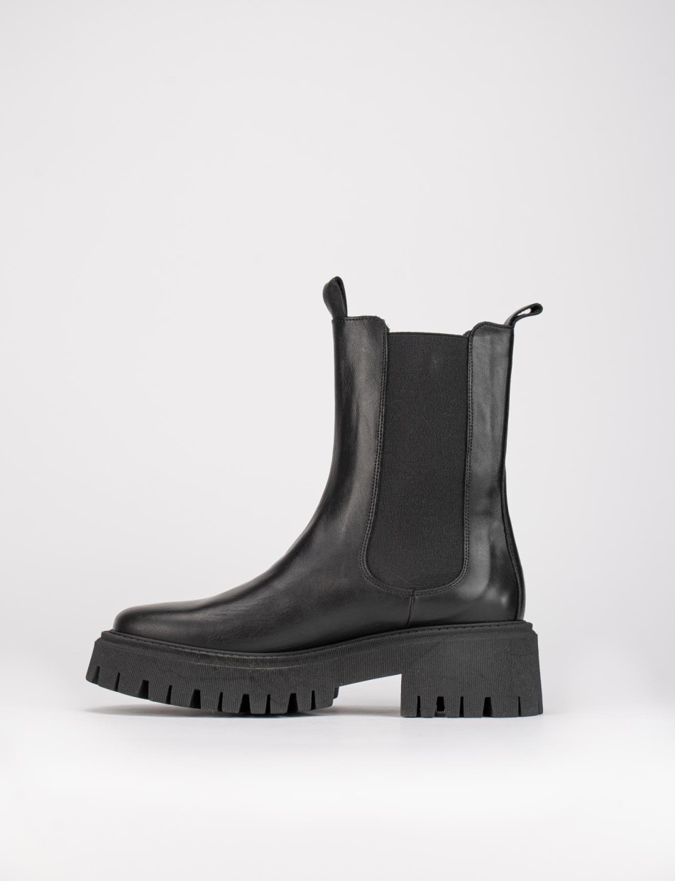 Outlet - mujer tacón 1 cm negro cuero