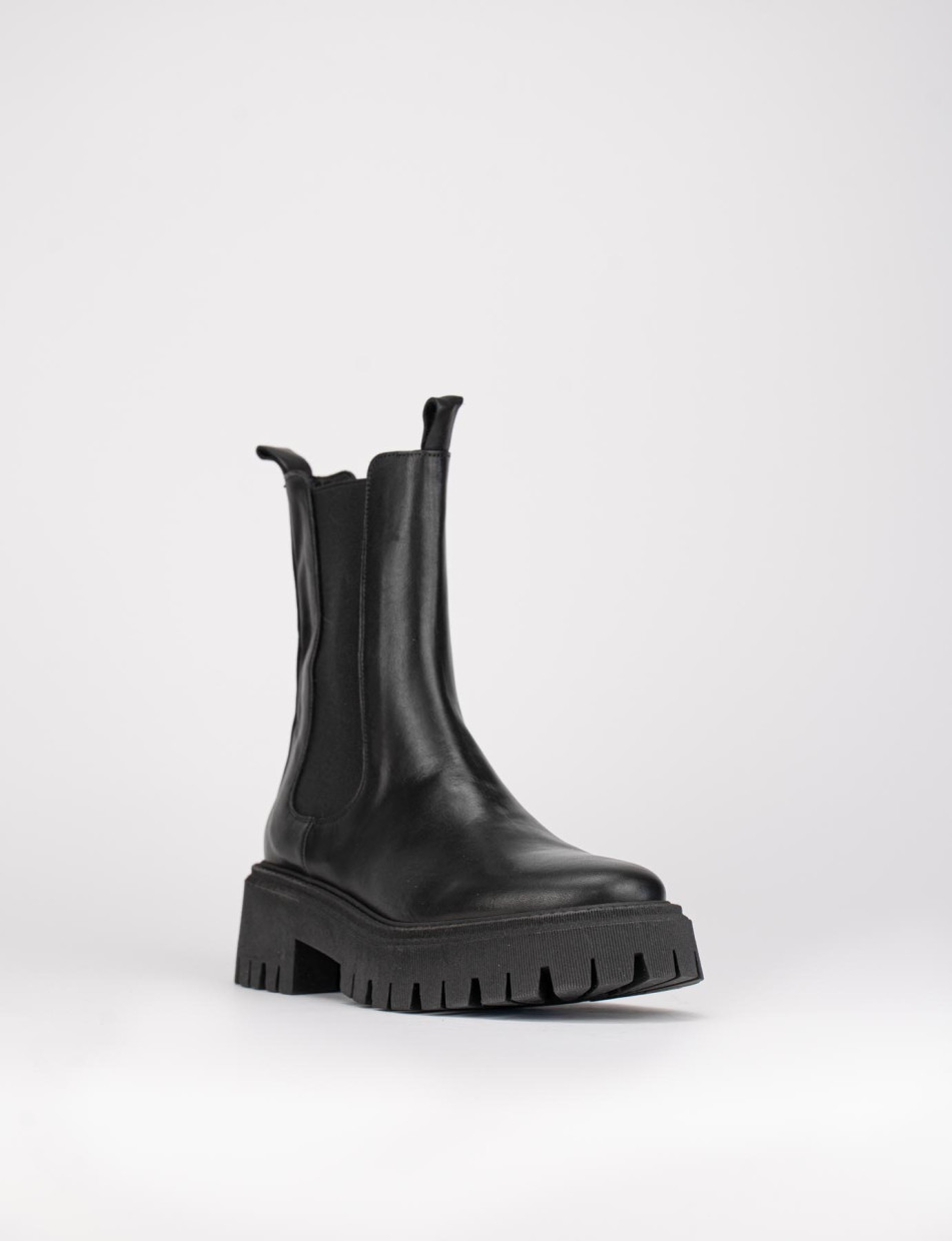 Outlet - mujer tacón 1 cm negro cuero