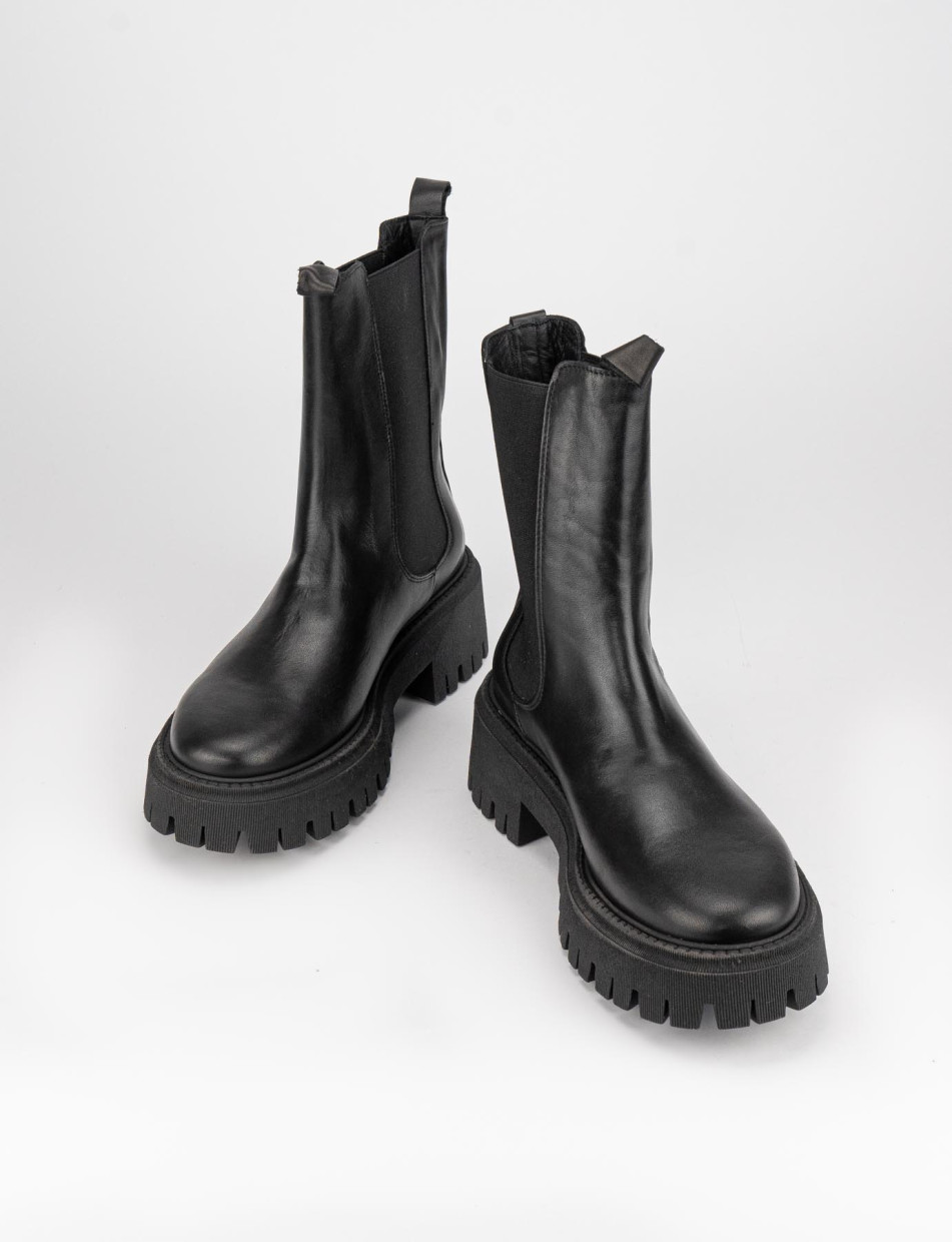 Outlet - mujer tacón 1 cm negro cuero