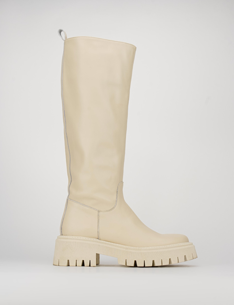 Outlet - mujer tacón 1 cm blanco cuero