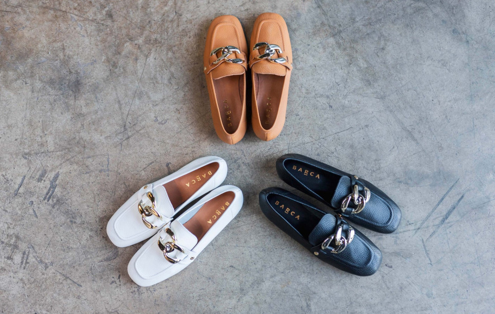Mocasines tacón 1 cm negro cuero