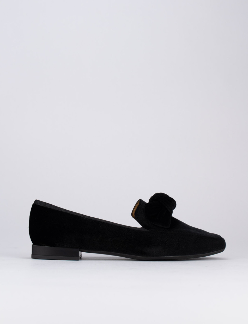 Mocasines tacón 1 cm negro terciopelo