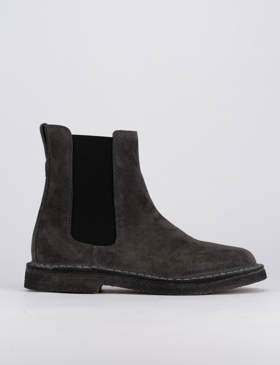 Low heel ankle boots heel 1 cm grey chamois