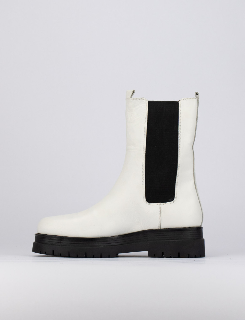 Outlet - mujer tacón 1 cm blanco cuero