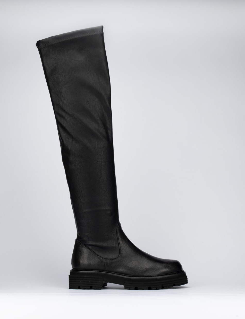 Outlet - mujer tacón 2 cm negro cuero