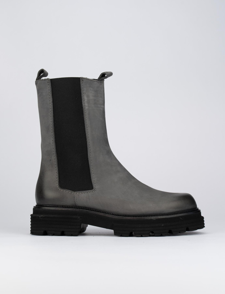 Outlet - mujer tacón 2 cm gris nobuk