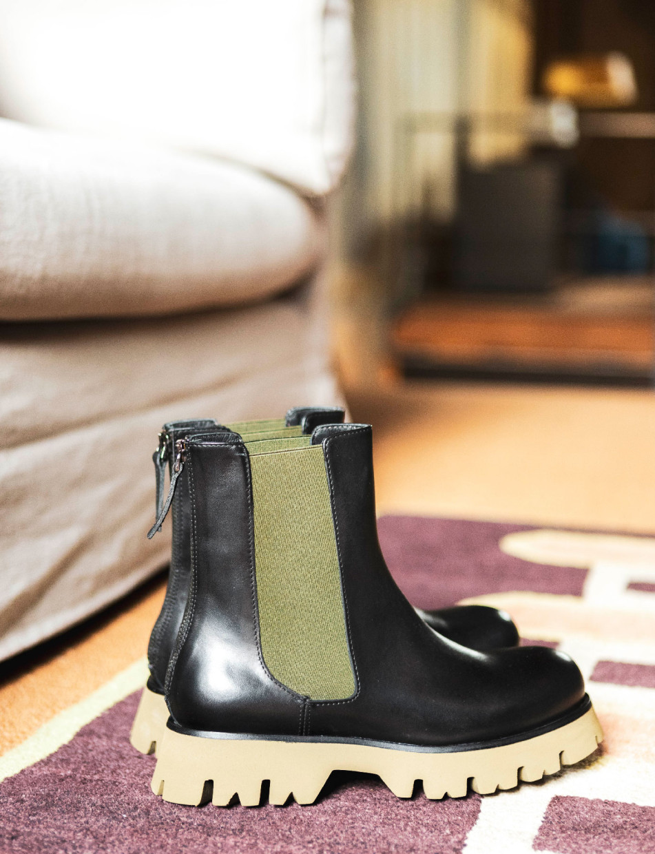 Outlet - mujer tacón 2 cm negro cuero