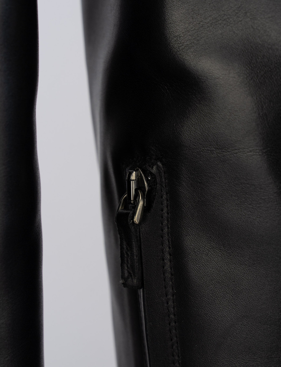 Botas de tacón bajo tacón 2 cm negro cuero