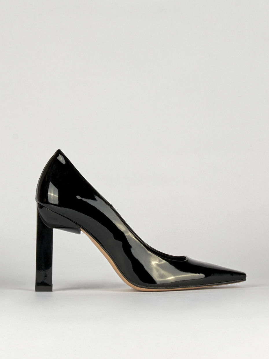 Zapatos de salón tacón 9 cm negro charol