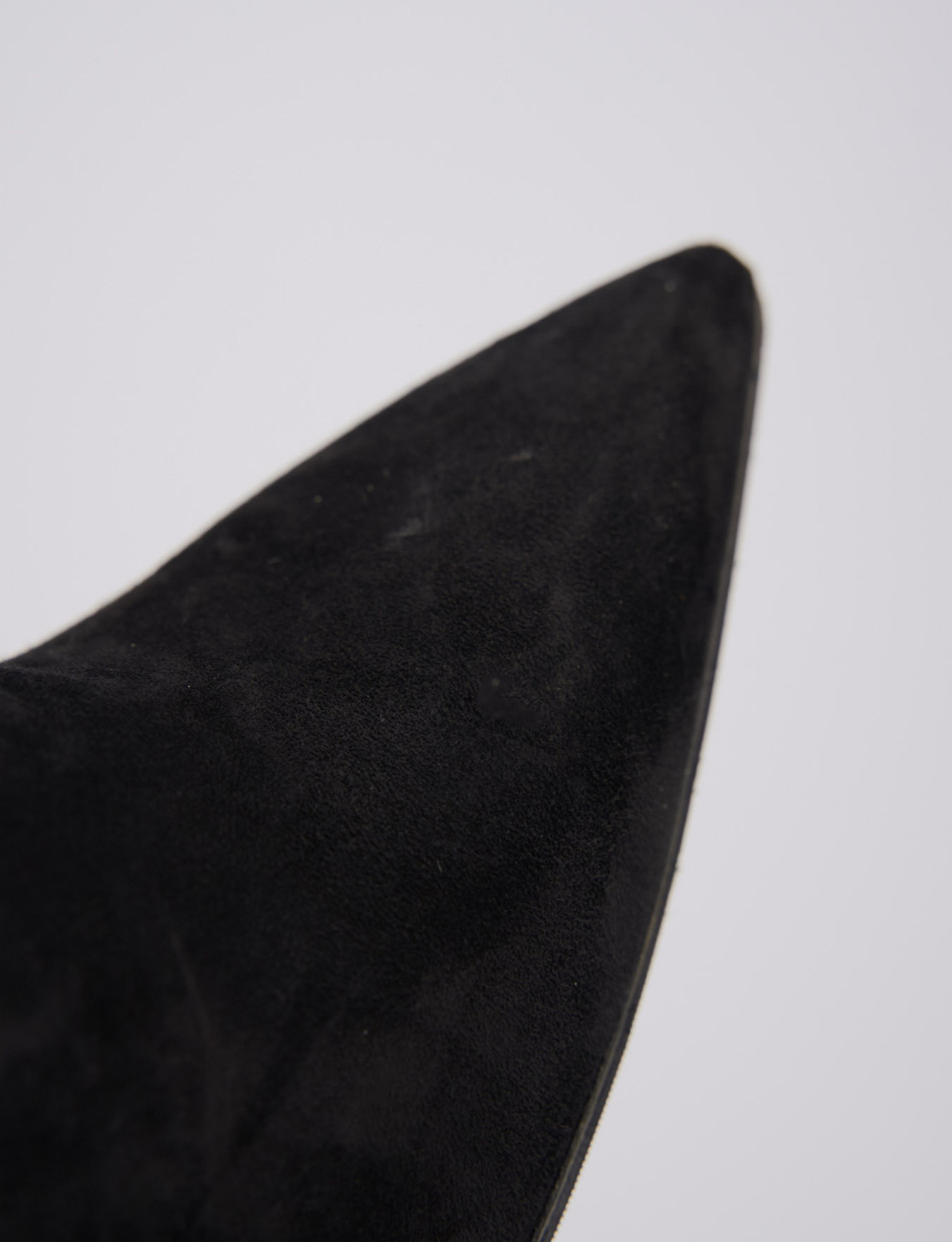 Stivali tacco 10cm camoscio nero