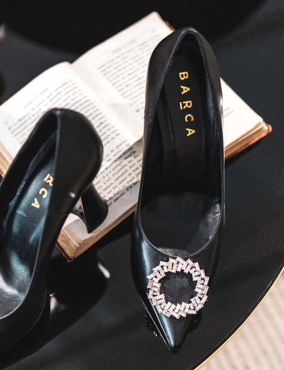 Pumps heel 9 cm black leather