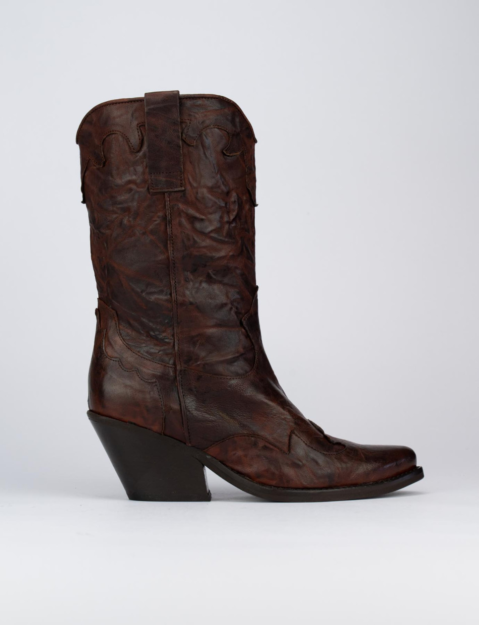 Outlet - mujer tacón 5 cm marrón cuero