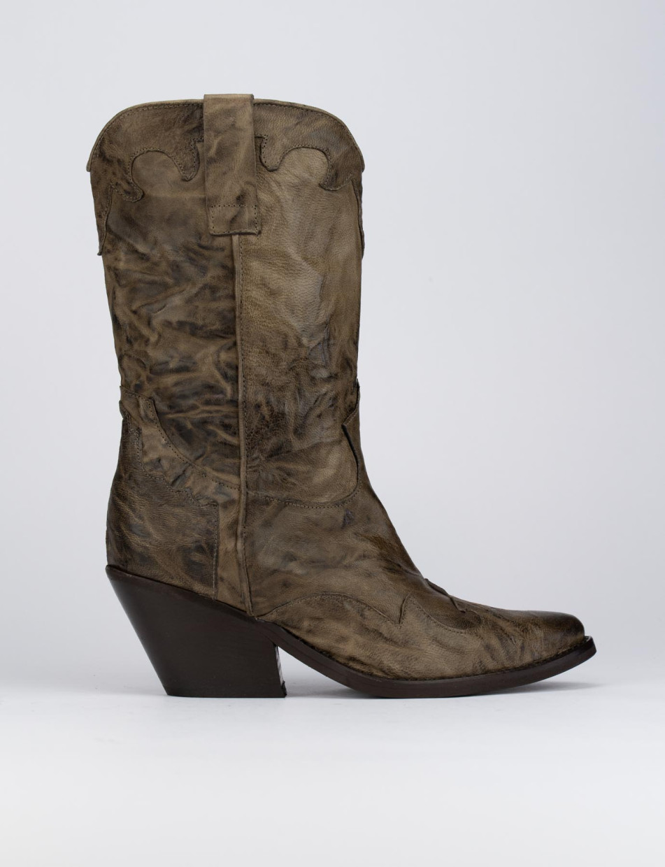 Outlet - mujer tacón 5 cm beis cuero