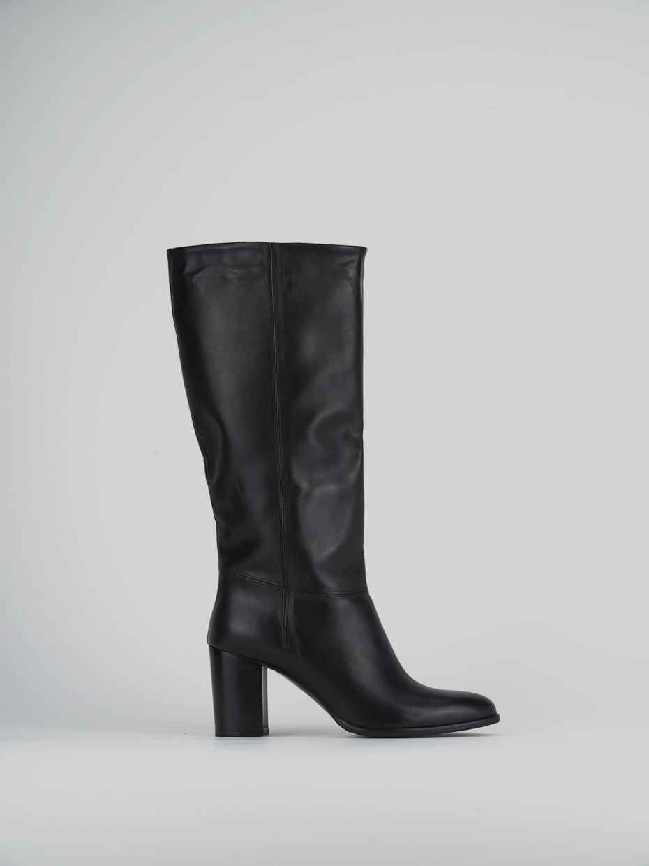 Stivali tacco 8cm pelle nero