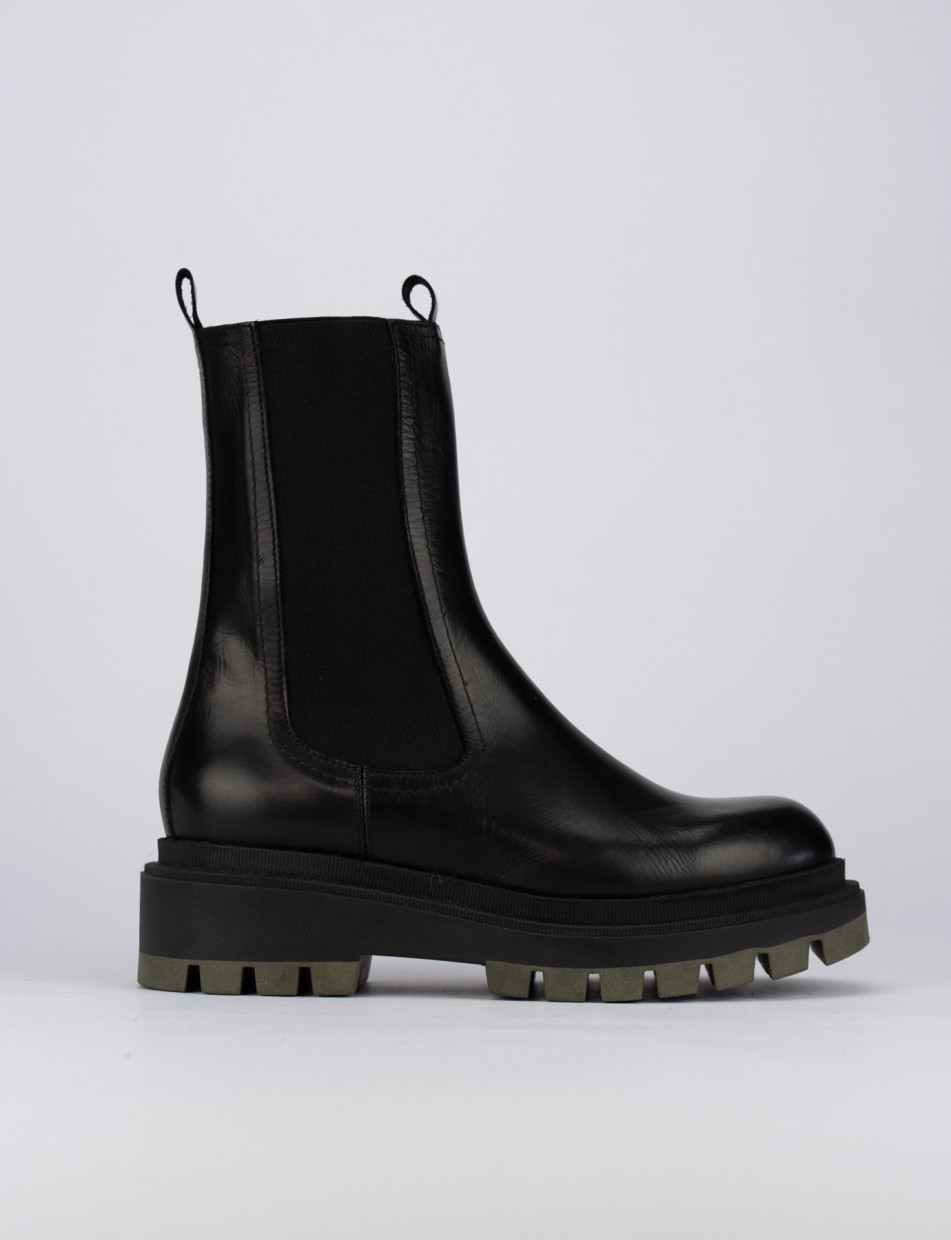 Outlet - mujer tacón 1 cm negro cuero