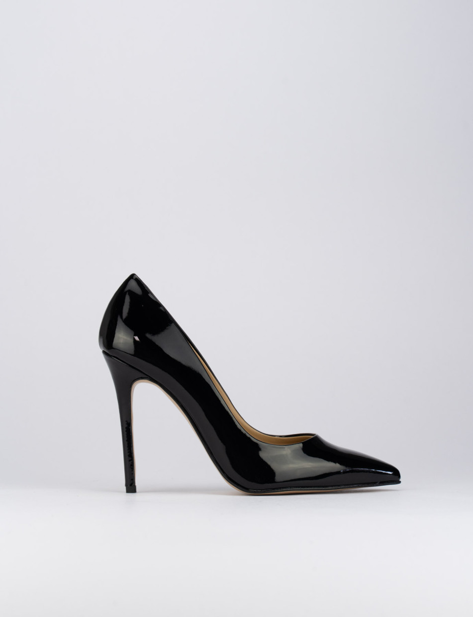 Zapatos de salón tacón 11 cm negro charol