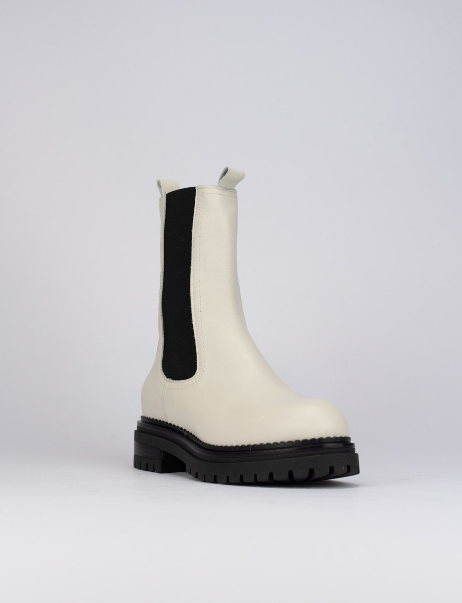 Outlet - mujer tacón 1 cm blanco cuero