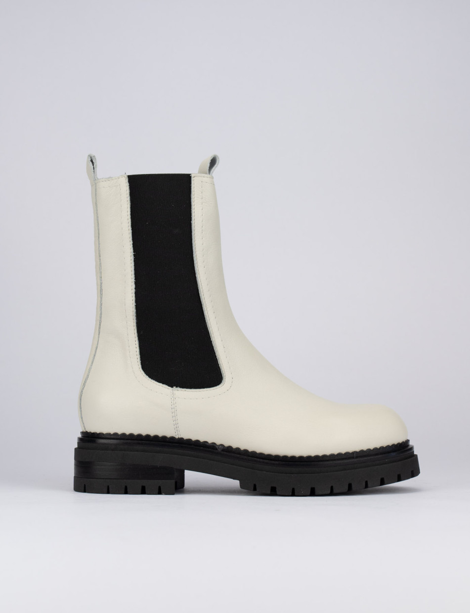 Outlet - mujer tacón 1 cm blanco cuero