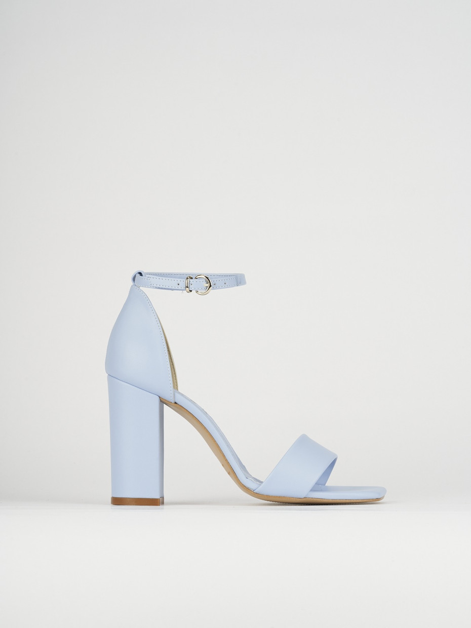 Sandali tacco 8cm pelle azzurro