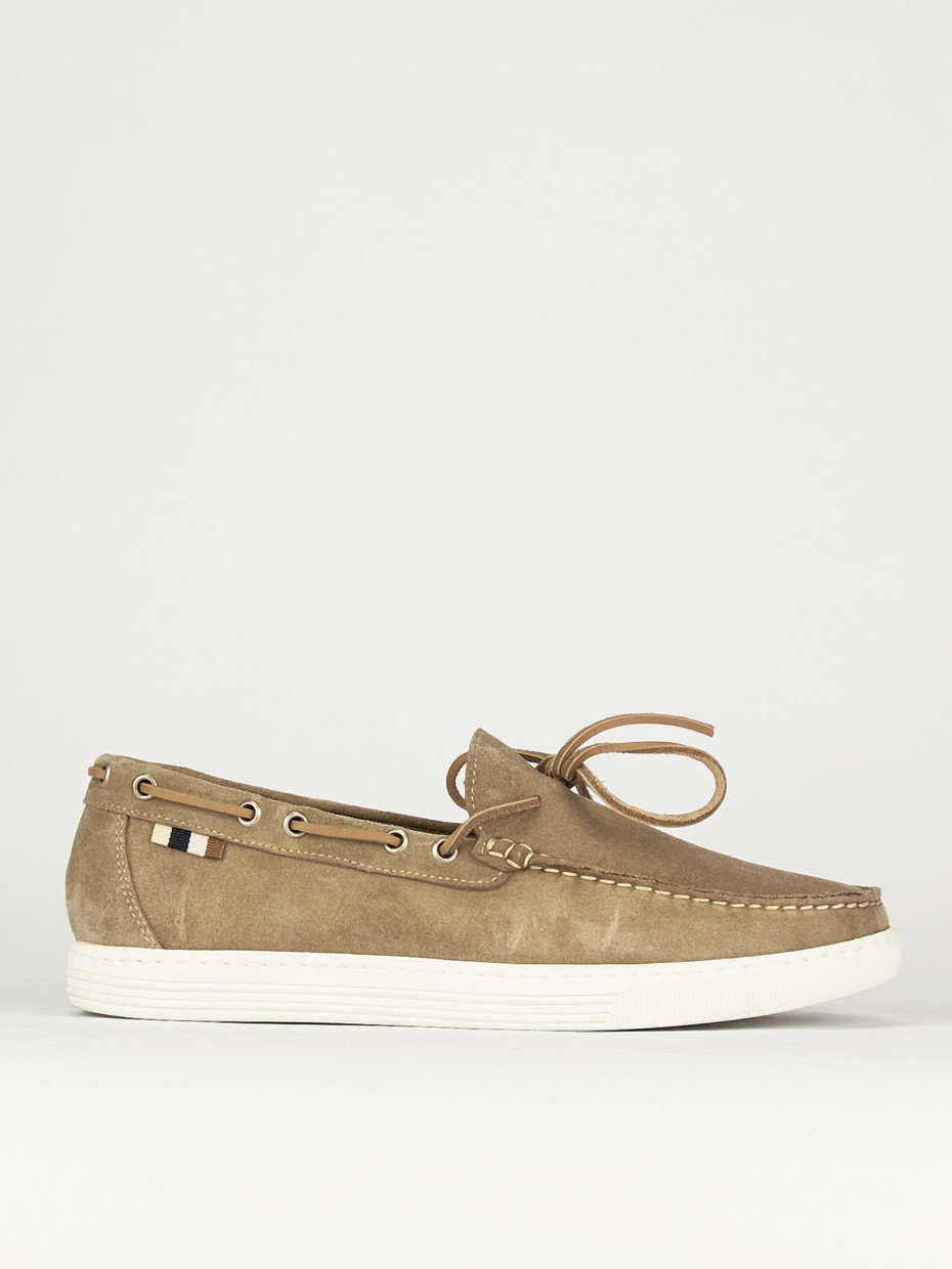 Mocasines tacón 1 cm beis ante