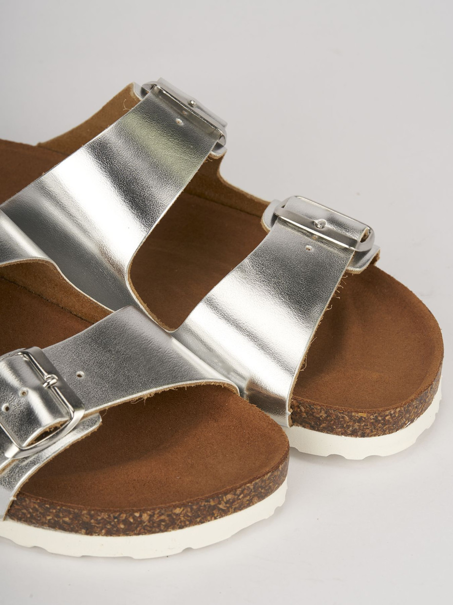 Mules plata cuero