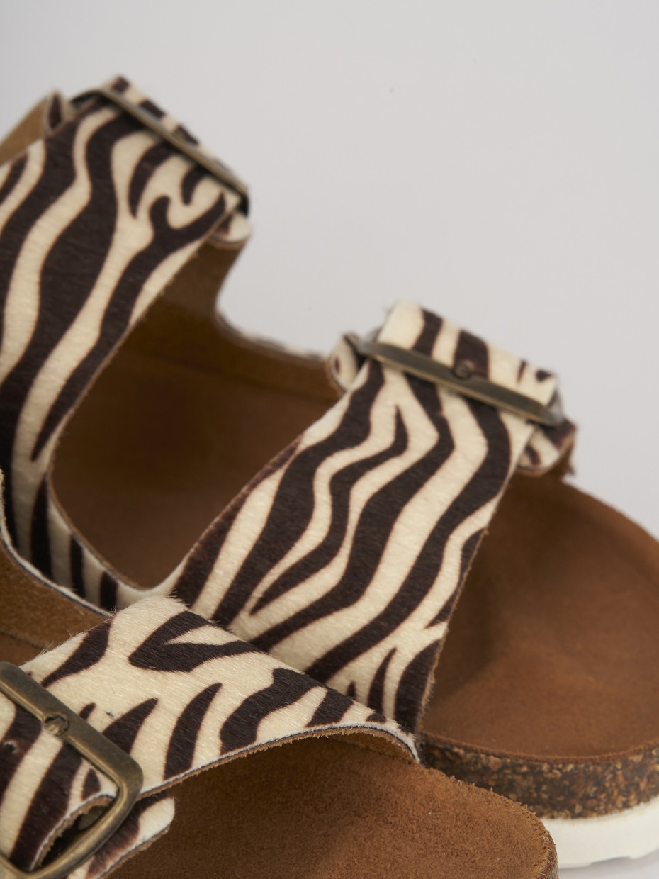 Mules tacón 1 cm multicolor cuero